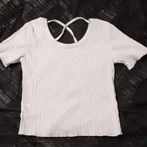 White cropped top